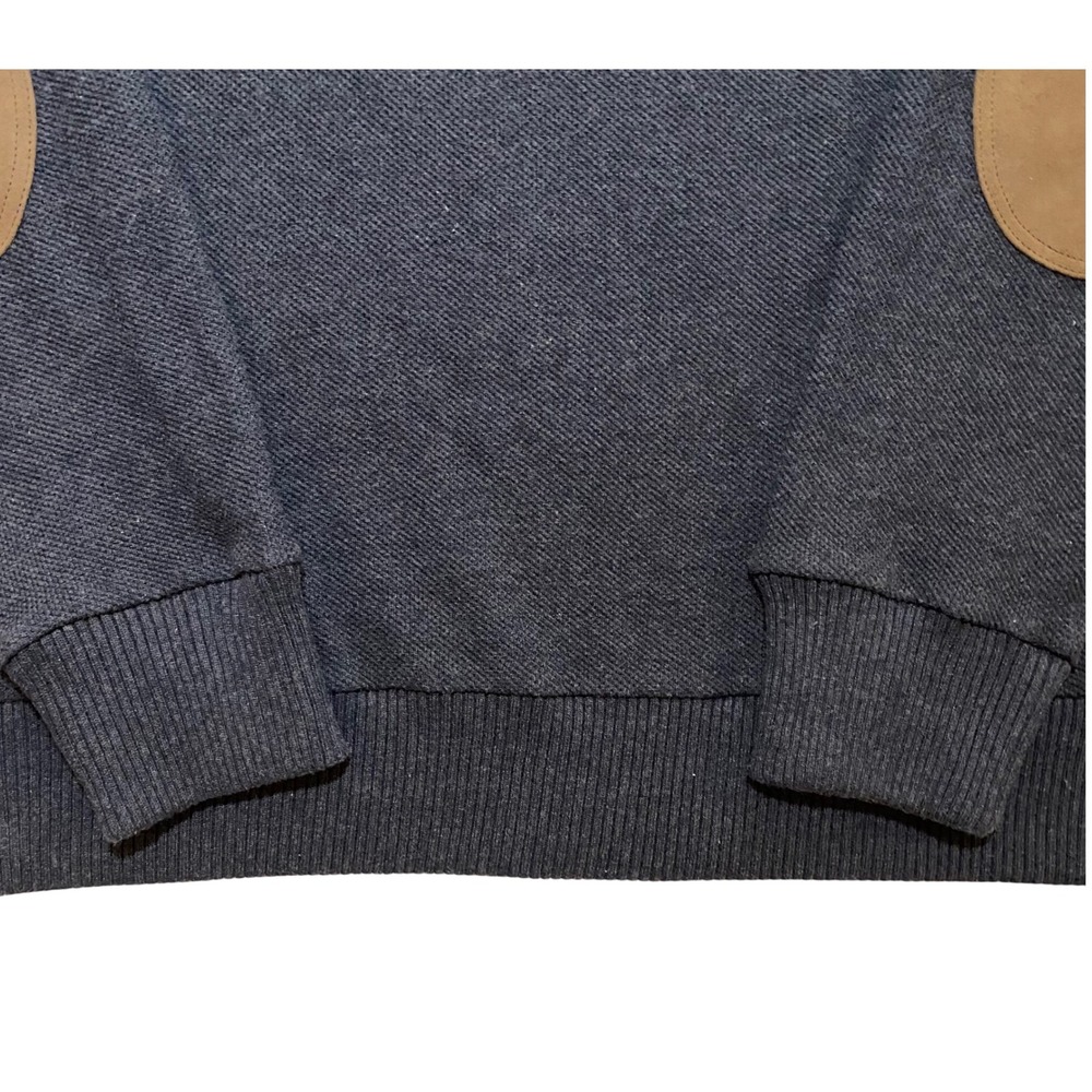 Polo Ralph Lauren Men's Gray Pima Cotton Quarter Zip Sweater Sz L Elbow Patches - Picture 8 of 15
